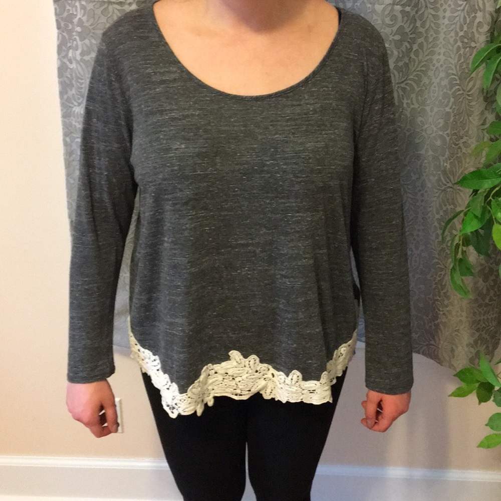 Soprano multi grey long sleeve top